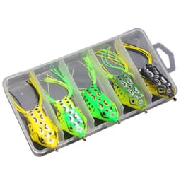 image-Lei Frog Lei Qiang Luya Bait Five Sets of Fake Bait Double Hooks Black Bait Blackfish Fishing Tackle Factory Wholesale