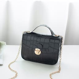 image-Factory direct women's bag 2020 new trend fashion women's shoulder bag crocodile pattern ladies messenger chain small bag