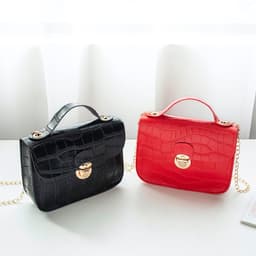 image-Factory direct women's bag 2020 new trend fashion women's shoulder bag crocodile pattern ladies messenger chain small bag