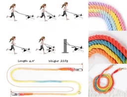 image-HANDS FREE DOG ROPE LEASH - PURPLE LOVE