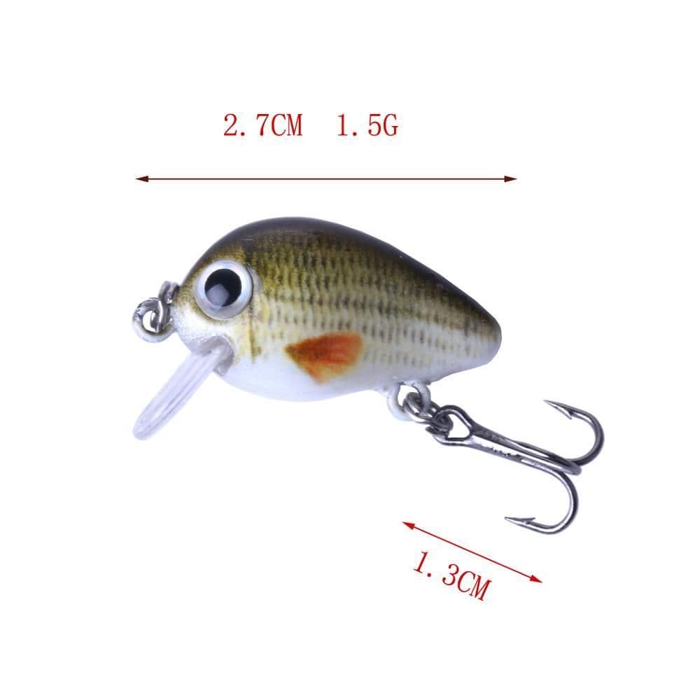 image-Mini Crankbait fishing lures 2.7CM 1.5G bait boxed Set