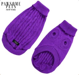 image-DOG AND CAT CABLE KNIT SWEATER - PURPLE