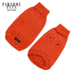 image-DOG AND CAT CABLE KNIT SWEATER - ORANGE