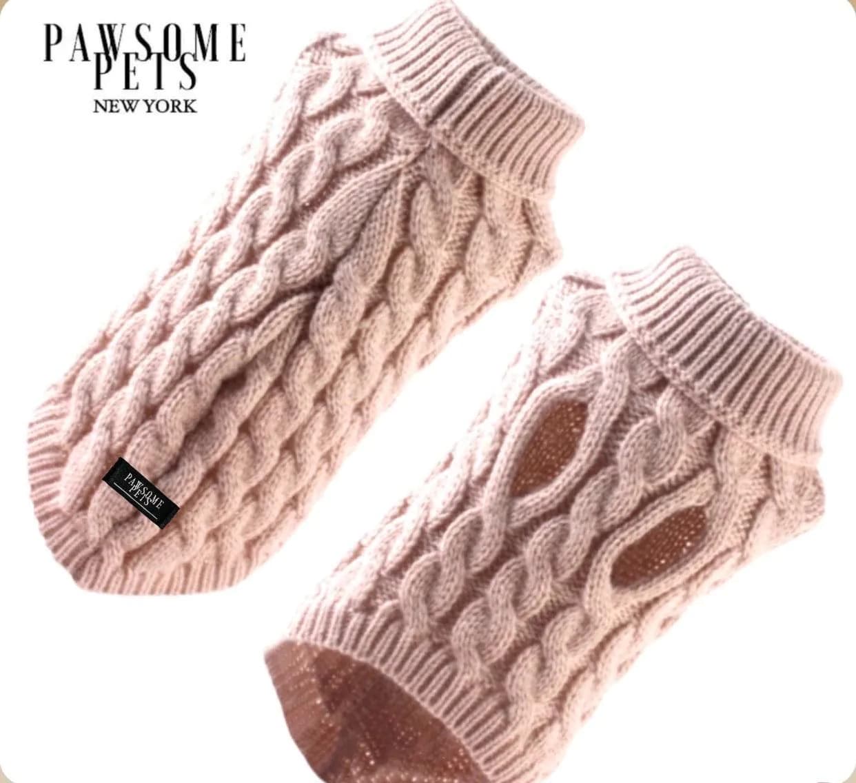image-(EXTRA WARM) DOG AND CAT CABLE KNIT SWEATER - BEIGE