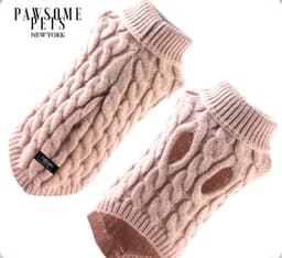 image-(EXTRA WARM) DOG AND CAT CABLE KNIT SWEATER - BEIGE