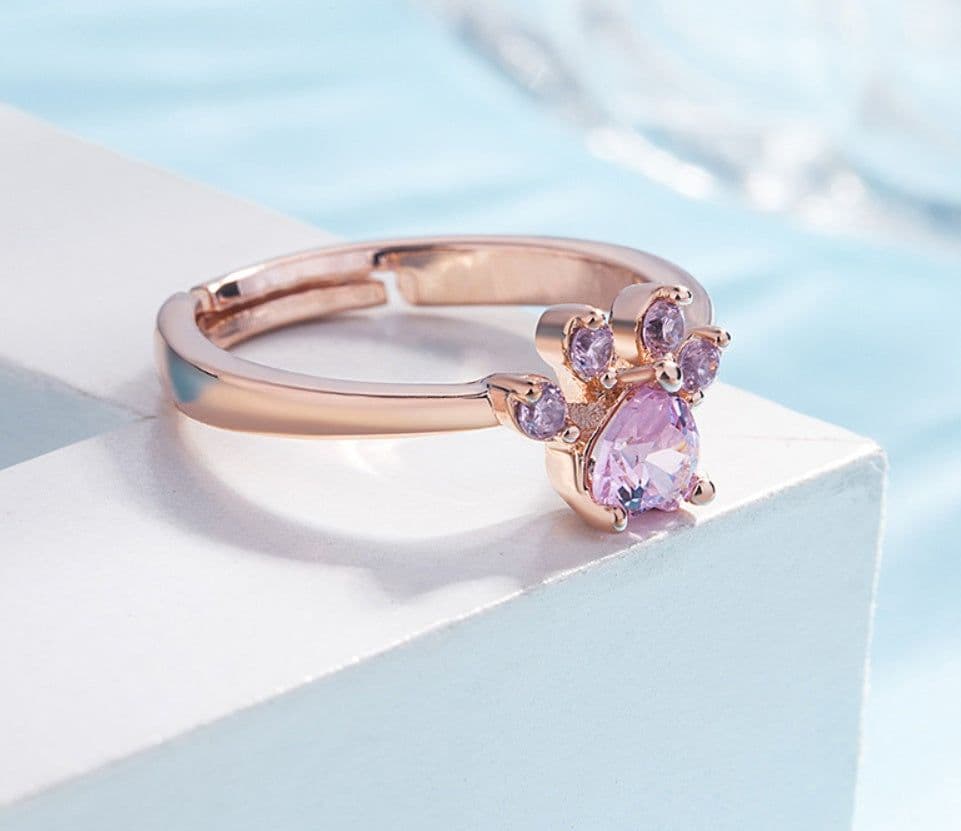 image-New Cat Bear Dog Paw Ring for Women Jewelry Sets