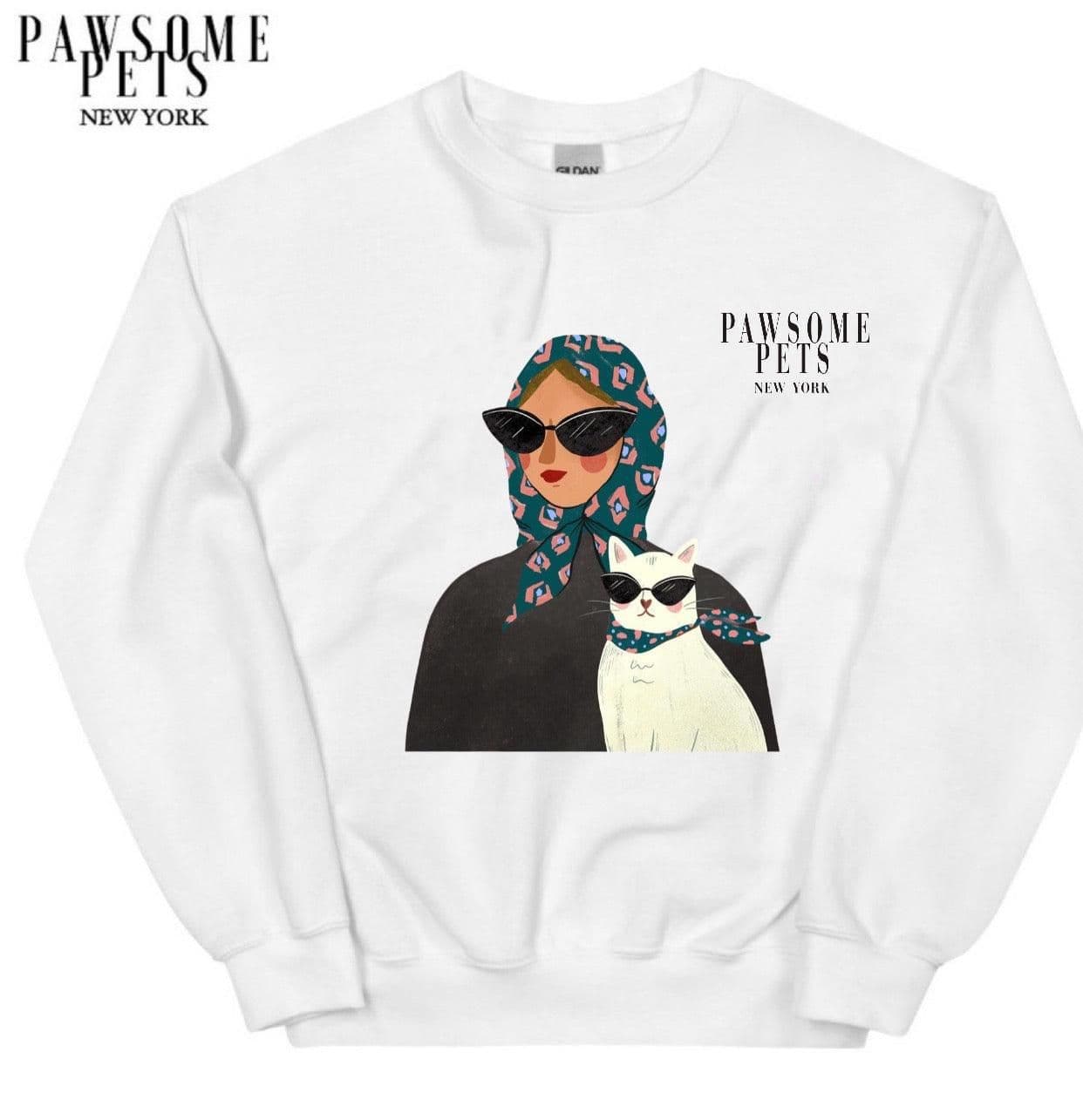 image-SWEATSHIRT - FASHION WITH CAT - DARK GREEN