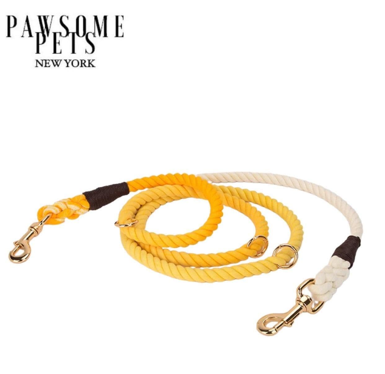 image-HANDS FREE DOG ROPE LEASH - OMBRE DARK YELLOW