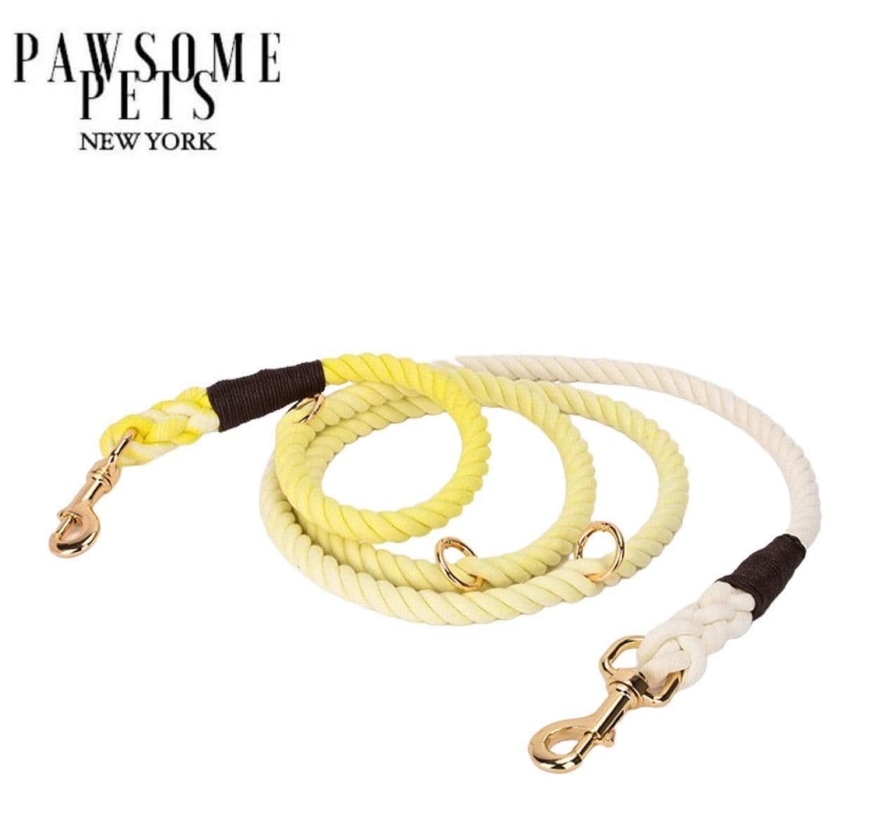 image-HANDS FREE DOG ROPE LEASH - OMBRE LIGHT YELLOW