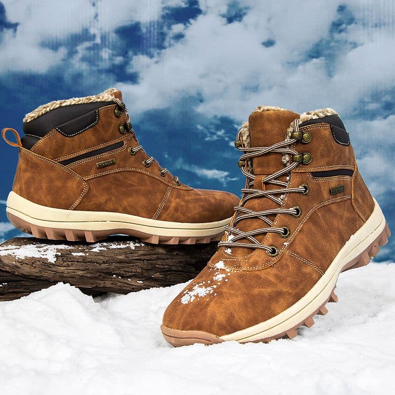 image-Winter large size cotton shoes for men plus velvet men's shoes snow boots for men outdoor sports hiking sports mountaineering shoes wholesale dropshipping