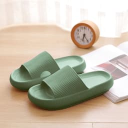 image-Thick-soled slippers female summer fashion indoor and outdoor wear couple soft-soled bathroom home household rubber EVA sandals and slippers men