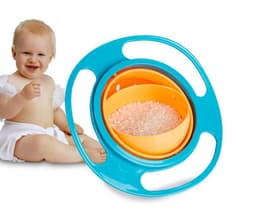 image-Ogambo 360 Degree Rotating Gyro Baby Bowl - Rose Red Plastic