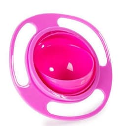 image-Ogambo 360 Degree Rotating Gyro Baby Bowl - Rose Red Plastic