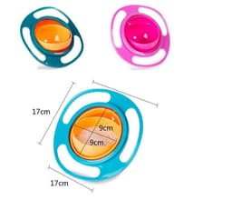image-Ogambo 360 Degree Rotating Gyro Baby Bowl - Rose Red Plastic