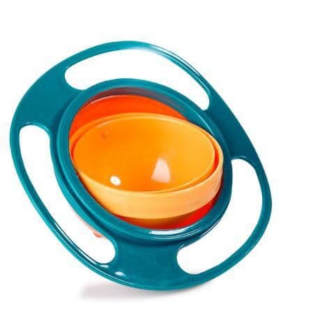 image-Ogambo 360 Degree Rotating Gyro Baby Bowl - Rose Red Plastic
