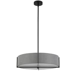image-4LT Incandescent Pendant, MB, GRY Shade