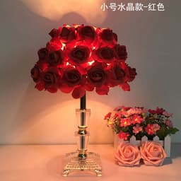 image-Crystal table lamp bedroom bedside lamp creative wedding room longevity lamp European style warm rose wedding gift