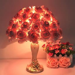 image-Crystal table lamp bedroom bedside lamp creative wedding room longevity lamp European style warm rose wedding gift