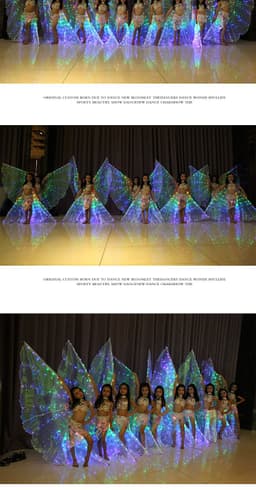 image-Dancer, children's color LED luminous wings, dance wings, belly dance, dance performance, fluorescent butterfly cape 7 #