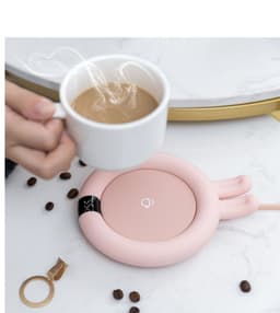 image-Sanhuo creative 55 degrees constant temperature touch three-speed timing heating coaster milk warmer ceramic cup warm water coaster