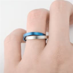 image-Cross-Border Decompression Double Ring Rotatable Ring European and American Niche Stainless Steel Couple Ring Popular Ornament Wholesale