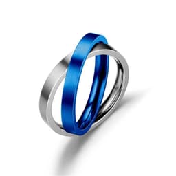 image-Cross-Border Decompression Double Ring Rotatable Ring European and American Niche Stainless Steel Couple Ring Popular Ornament Wholesale