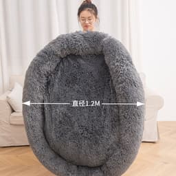 image-Factory direct cat litter kennel plush round dog bed warm pad pet litter dog pad supplies wholesale