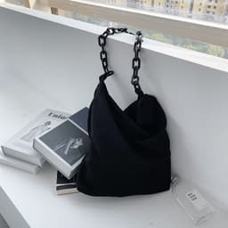 image-New Japan and South Korea corduroy bag environmental protection art shopping bag women's shoulder zipper cloth bag cross-border e-commerce explosion