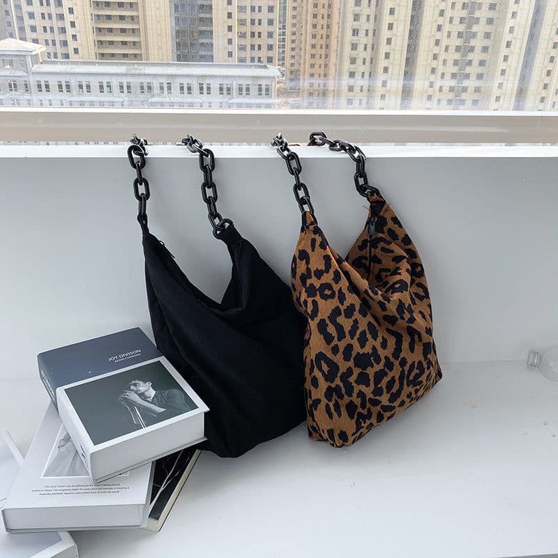 image-New Japan and South Korea corduroy bag environmental protection art shopping bag women's shoulder zipper cloth bag cross-border e-commerce explosion