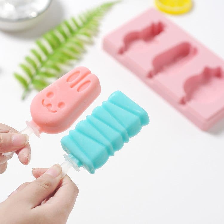 image-Spot Siamese Ice Cream Mold with Cover Silicone Ice Cream Stick Ice Mold Homemade DIY DIY Ice Cream Mould