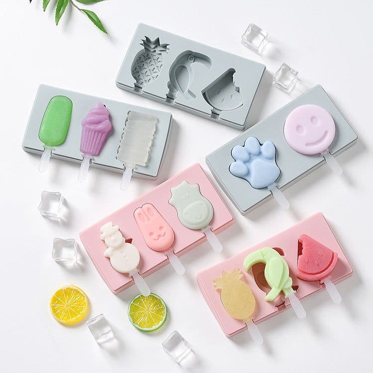 image-Spot Siamese Ice Cream Mold with Cover Silicone Ice Cream Stick Ice Mold Homemade DIY DIY Ice Cream Mould