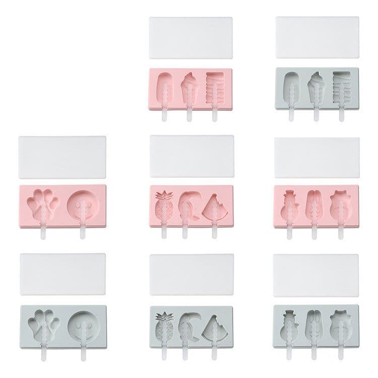image-Spot Siamese Ice Cream Mold with Cover Silicone Ice Cream Stick Ice Mold Homemade DIY DIY Ice Cream Mould