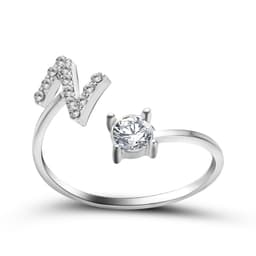 image-Cross-border explosive ring jewelry creative ladies ring adjustable opening ring 26 letter ring wholesale