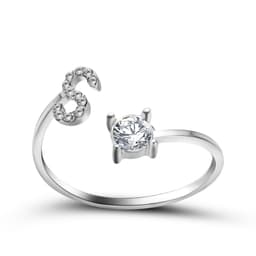 image-Cross-border explosive ring jewelry creative ladies ring adjustable opening ring 26 letter ring wholesale