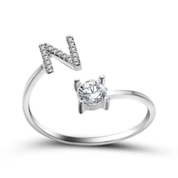 image-Cross-border explosive ring jewelry creative ladies ring adjustable opening ring 26 letter ring wholesale