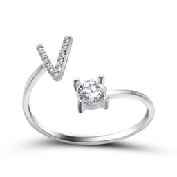 image-Cross-border explosive ring jewelry creative ladies ring adjustable opening ring 26 letter ring wholesale
