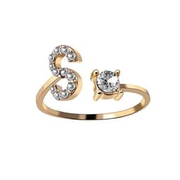 image-Cross-border explosive ring jewelry creative ladies ring adjustable opening ring 26 letter ring wholesale