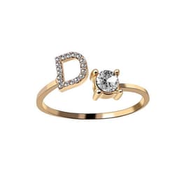 image-Cross-border explosive ring jewelry creative ladies ring adjustable opening ring 26 letter ring wholesale