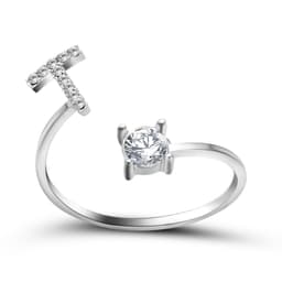 image-Cross-border explosive ring jewelry creative ladies ring adjustable opening ring 26 letter ring wholesale