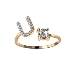 image-Cross-border explosive ring jewelry creative ladies ring adjustable opening ring 26 letter ring wholesale