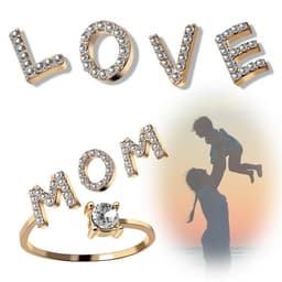 image-Cross-border explosive ring jewelry creative ladies ring adjustable opening ring 26 letter ring wholesale