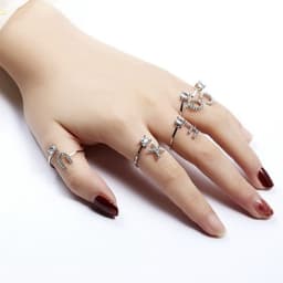 image-Cross-border explosive ring jewelry creative ladies ring adjustable opening ring 26 letter ring wholesale