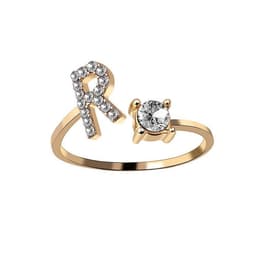 image-Cross-border explosive ring jewelry creative ladies ring adjustable opening ring 26 letter ring wholesale