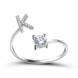 image-Cross-border explosive ring jewelry creative ladies ring adjustable opening ring 26 letter ring wholesale