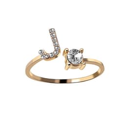 image-Cross-border explosive ring jewelry creative ladies ring adjustable opening ring 26 letter ring wholesale