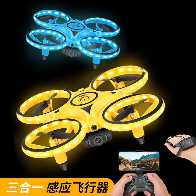 image-Aerial Douyin Net Red UFO Fall-resistant Watch Gesture Sensing Four-axis Remote Control Aircraft Drone Helicopter