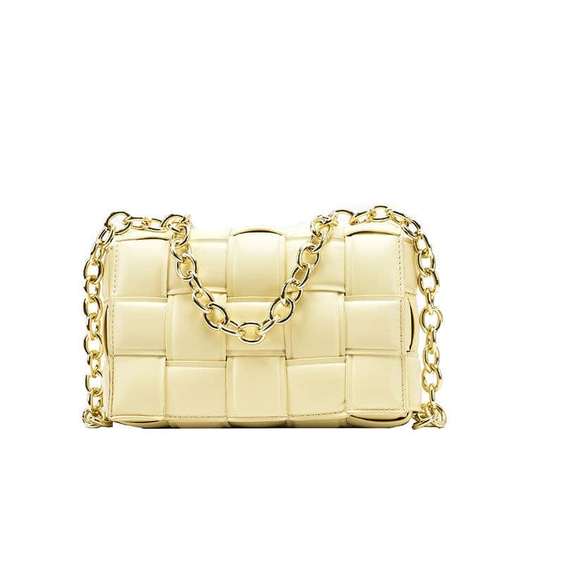 image-Net red texture woven chain pillow bag female 2020 popular new trendy fashion all-match single shoulder messenger bag