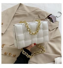 image-Net red texture woven chain pillow bag female 2020 popular new trendy fashion all-match single shoulder messenger bag