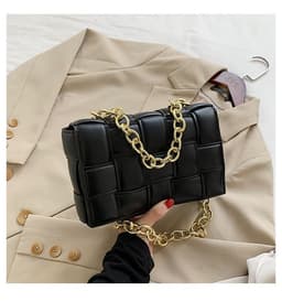 image-Net red texture woven chain pillow bag female 2020 popular new trendy fashion all-match single shoulder messenger bag