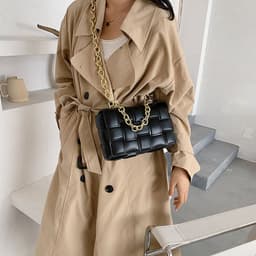 image-Net red texture woven chain pillow bag female 2020 popular new trendy fashion all-match single shoulder messenger bag